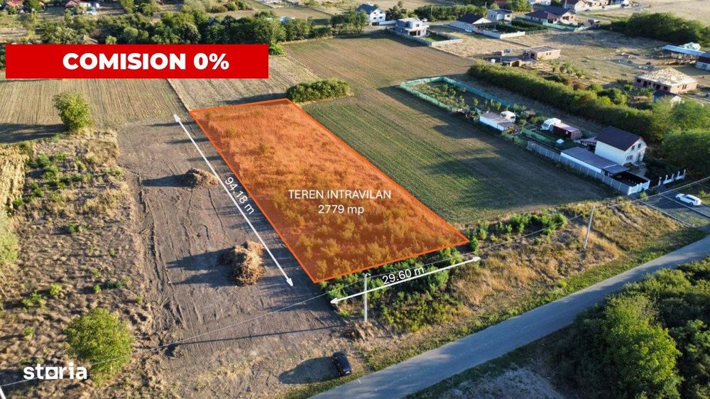 Teren intravilan cu suprafata de 2779 mp, in Parta