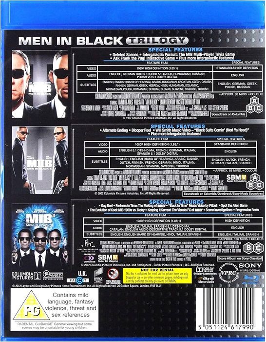 Men in black.  trilogy set box blu ray .