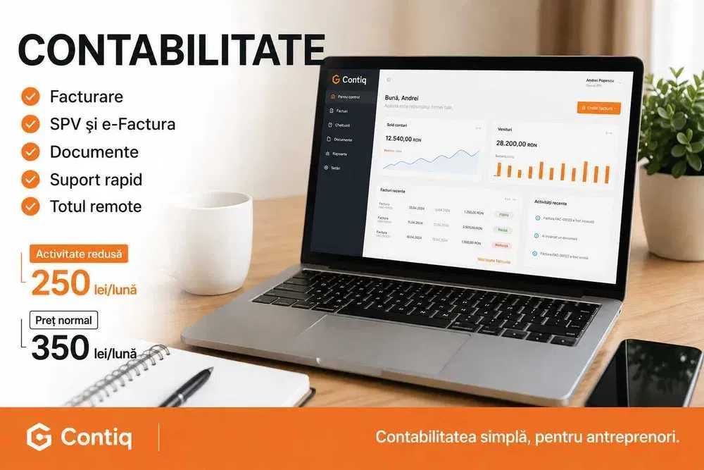 Contabilitate SRL + Aplicație Facturare | Totul online, rapid si simplu | 350lei