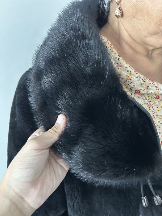 Мутон шуба,жағасы норка