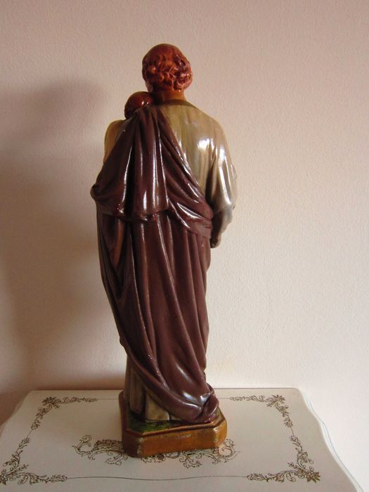 cadou deosebit  rar Sf.Iosif cu pruncul Isus Franta 1950 handmade,31cm