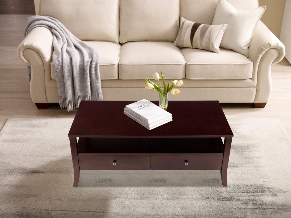 Masuta de cafea Passadena, MDF cu depozitare, maro, 120 cm