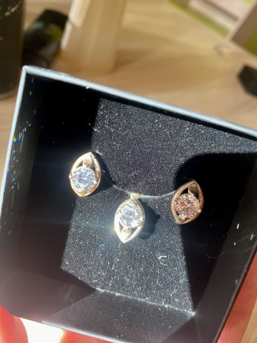 Набор серьги и подвеска, серебро. Цепочка и коробка в подарок!