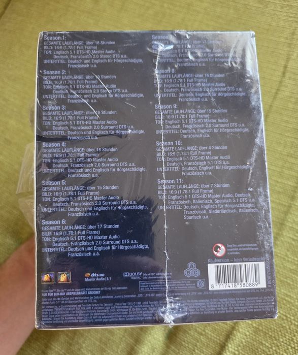 Box Set Blu-ray The X-Files Colecția Completă Sezoanele 1–11 Sigilat Dosarele x Serial Blu Ray