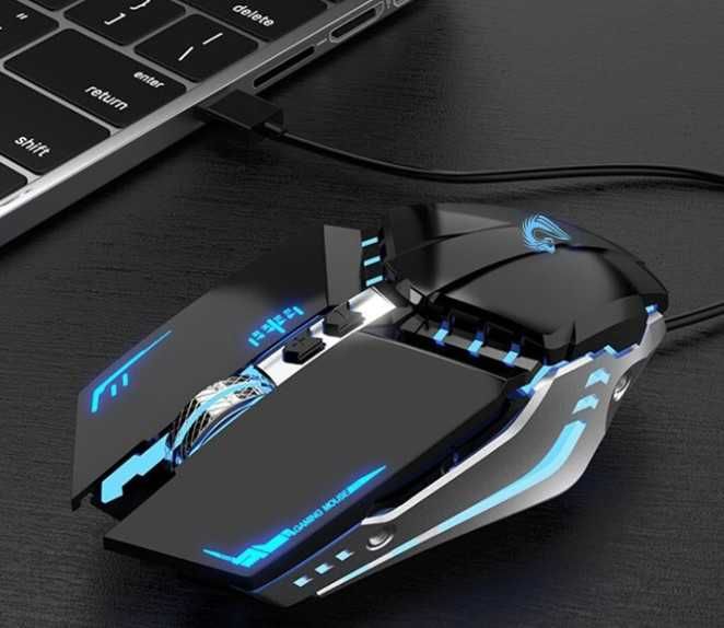 Безжична светеща RGB геймърска мишка - акумулаторна