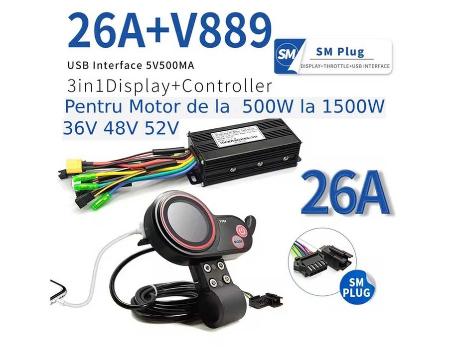 Controller Premium de 26A 9Mosfeti + Display + cablu + acceleratie NOU