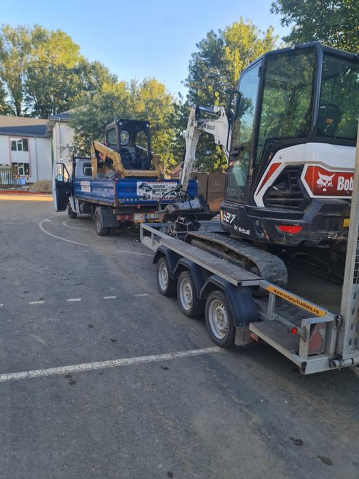 Inchiriez si Execut lucrari cu miniexcavator,miniincarcator,placa compactoare 500kg,camioneta 3,5T