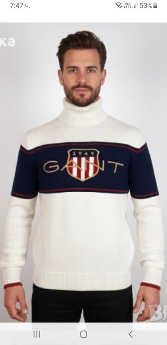 Gant  Wool Knit  / 2XL НОВО! ОРИГИНАЛ! Мъжко Вълнено Поло - Пуловер!