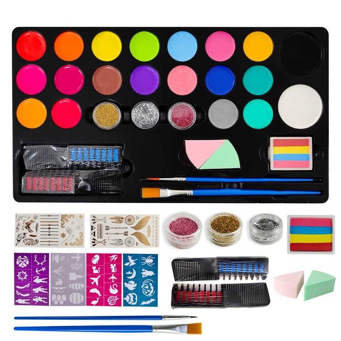 Set profesional pentru pictura pe fata si corp 20 culori non-toxic