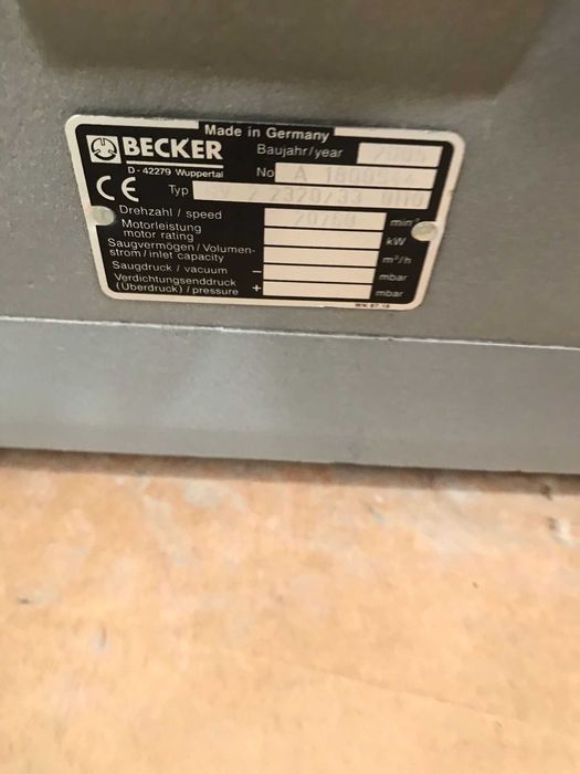 Turbina Blower laser Bystronic 4000 W Becker A1800944