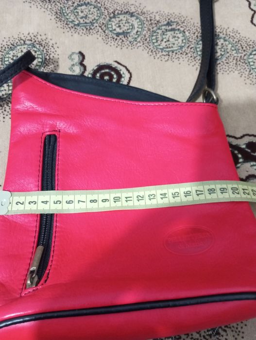 Gentuță roșie din piele naturală