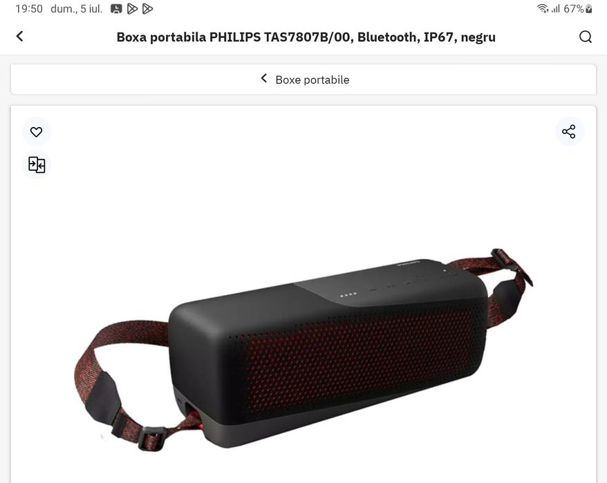 Boxa bluetooth Philips, stare impecabila, fără urme de utilizare. Dețin doua bucati