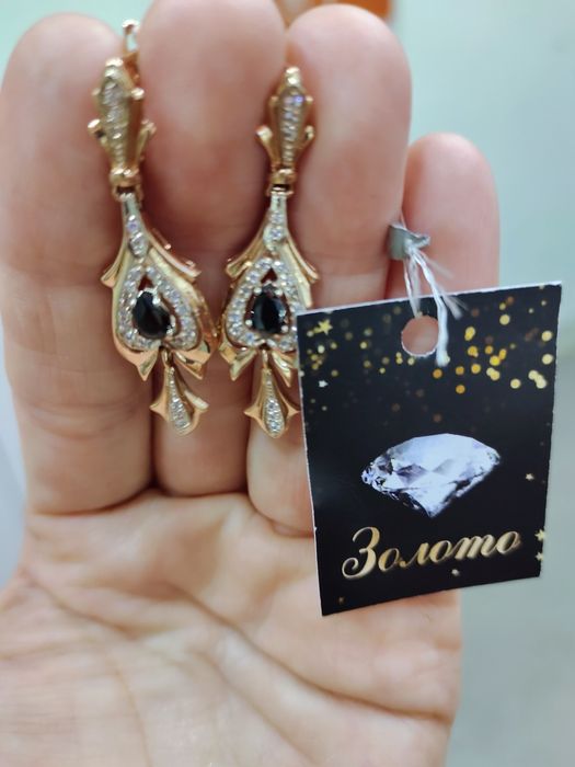 Золотые серьги  "Принцесса"