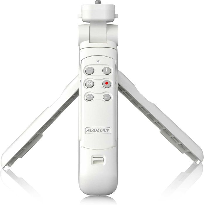 Tripod Wireless si Grip AODELAN pentru Sony ZV-E10 ZV-1 a6400 a7 III a7C II Telecomanda Detasabila Zoom Focus Inlocuieste Sony GP-VPT2BT Alb