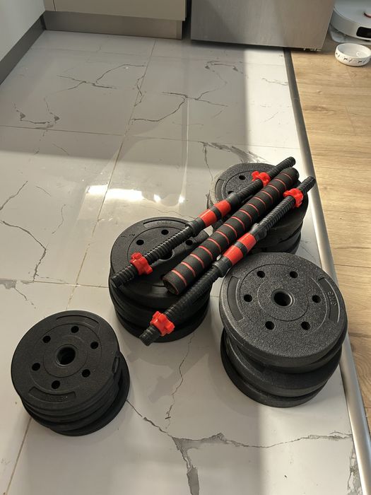 Регулируеми дъмбели и лост 2 в 1 – общо 40 кг (Комплект)