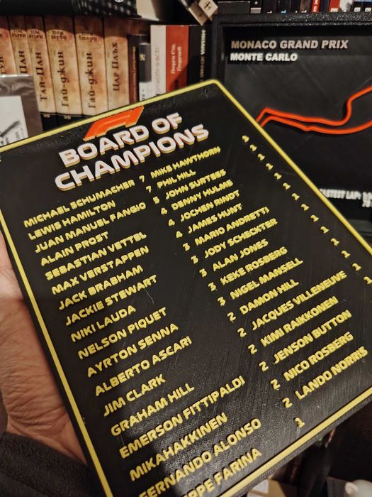 3D карта Formula 1 Board of Champions Перфектен подарък за фенове наF1