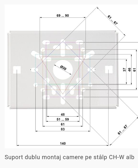 Suport dublu stalp camera filmat exterior