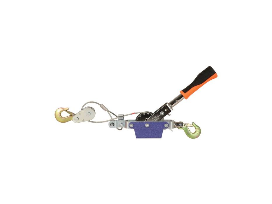 Troliu auto manual portabil Carpoint 800daN, cablu dublu 5 mm x 1,5 m, raport forta 15:1, pentru tractare si tensionare