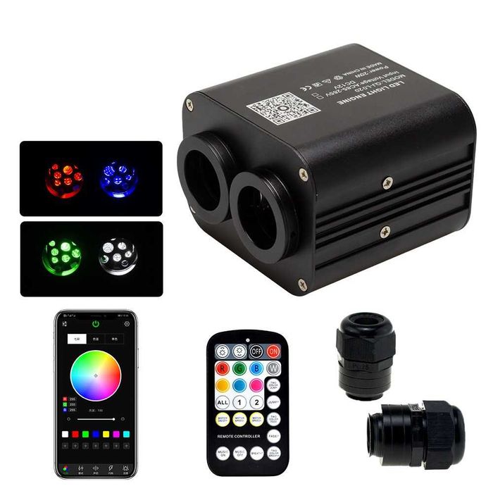 Kit Fibra Optica Plafon Instelat 20W cu TWINKLE, RGBW 1100 Fire 4M