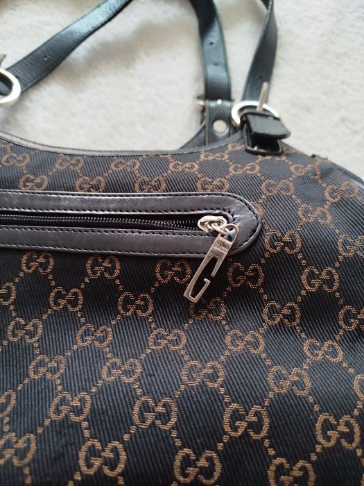 Чанта Гучи от  кожа и текстил