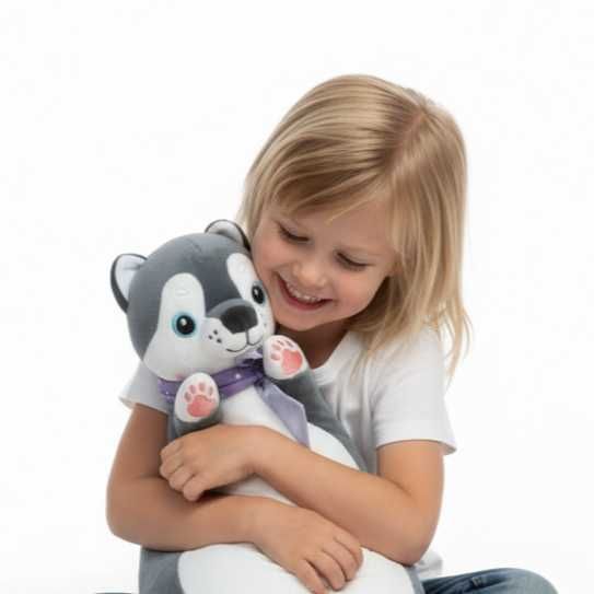 Jucarie de plus si perna plus de imbratisat copii caine husky 70 cm