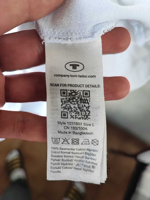 Tricou Tom Tailor alb, cu logo, bumbac organic, mărimea XL