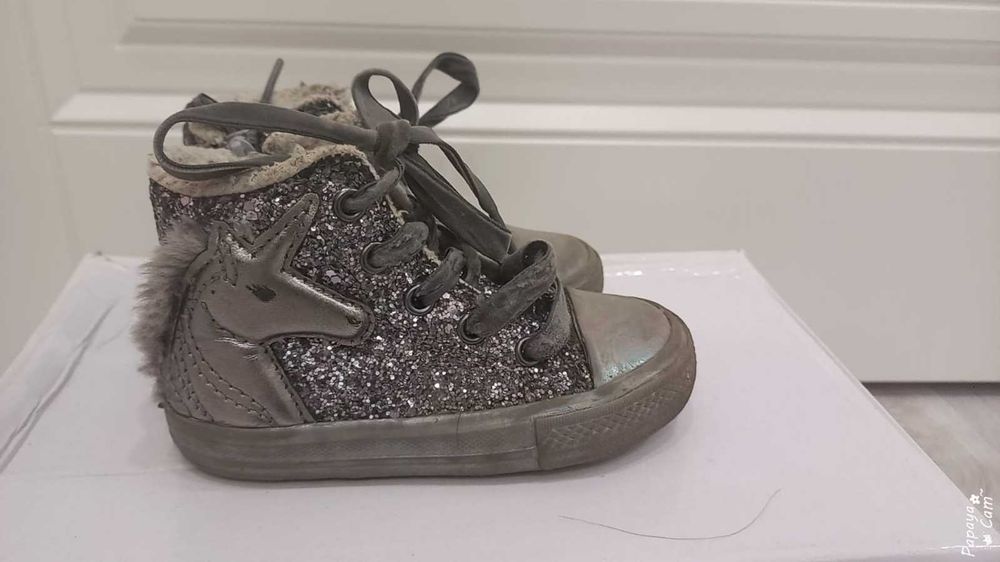 Высокие кеды с блестками, 23 размер