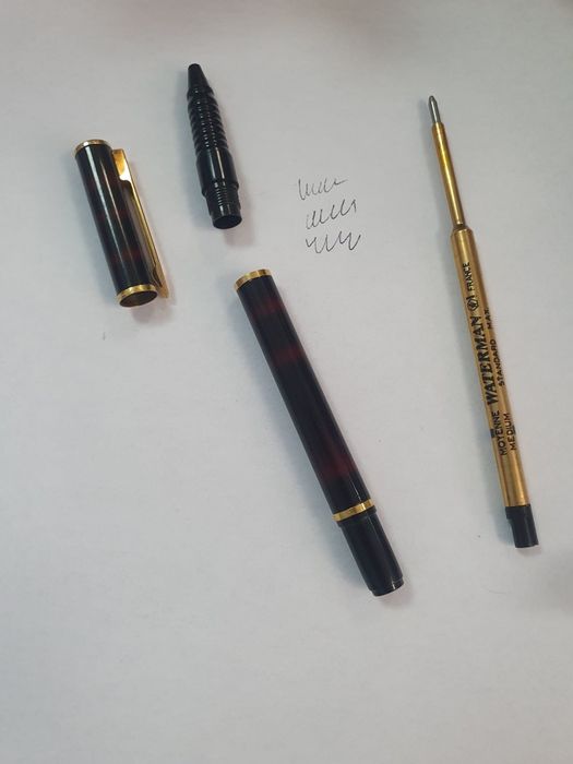 Pix Waterman francez negru roșu cu elemente aurite