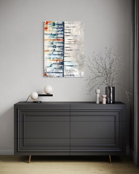 Абстрактна картина „Баланс по ръба“ 50/70 см