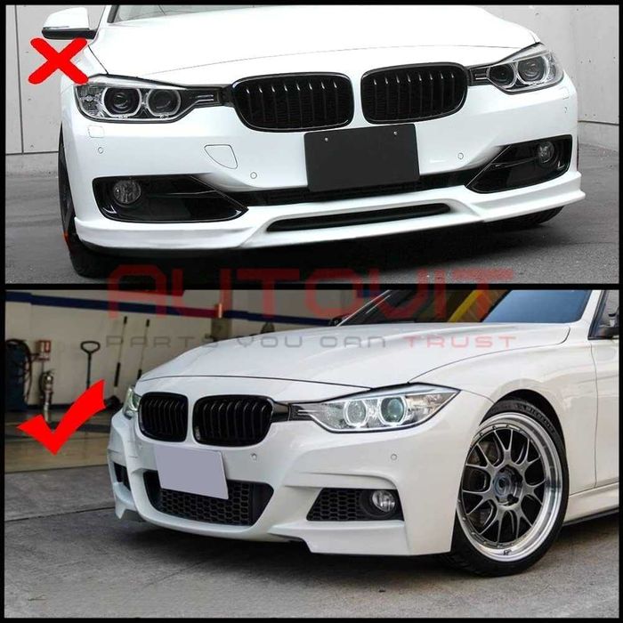 Преден лип спойлер BMW F30 M-Tech черен гланц ф30