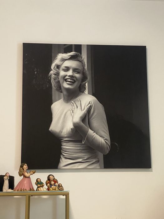 Tablou Canvas Marilyn Monroe alb-negru mat 100x100 cm