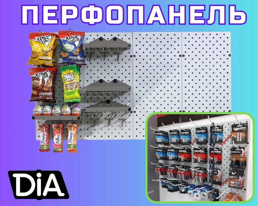 Перфорированная панель настенная для магазина и склада
