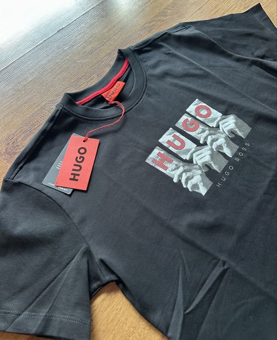 Мъжка,памучна,черна тениска HUGO Boss
