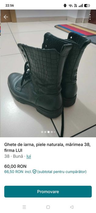 Ghete iarna dama mărime 38 piele naturala firma LUI