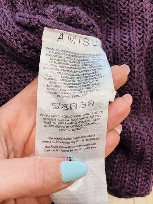 Rochie calduroasa Amisu -culoare mov pruna si maneci lila