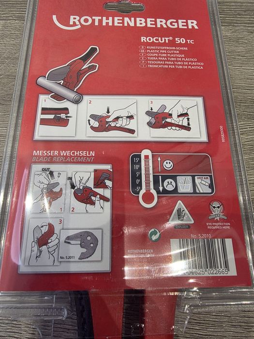 Foarfeca pentru țevi din plastic Rothenberger Rocut 50 TC