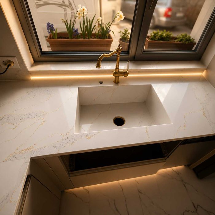 Blaturi bucătărie cuarț și ceramică la comandă — Vinca Brașov | Producător direct