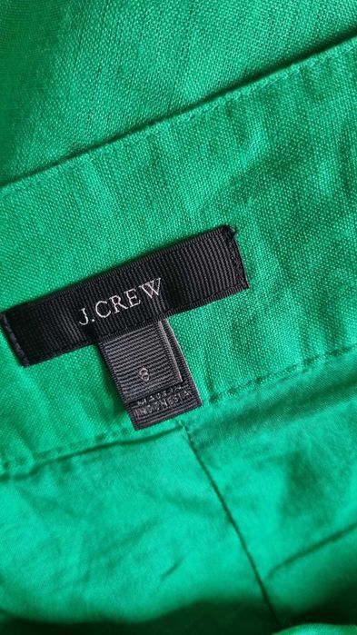 Fusta midi verde, J. Crew, in premium 100%, marimea 40, cu buzunare