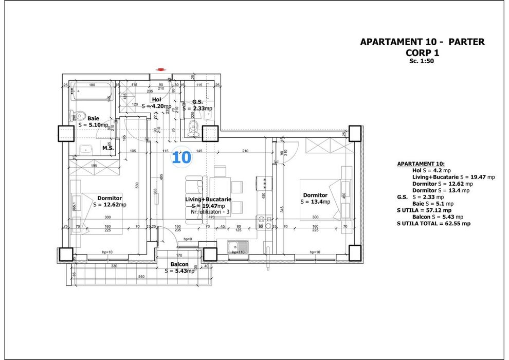 Apartament 3 camere | zona Maramures | Strada Tebea | Parcare privata