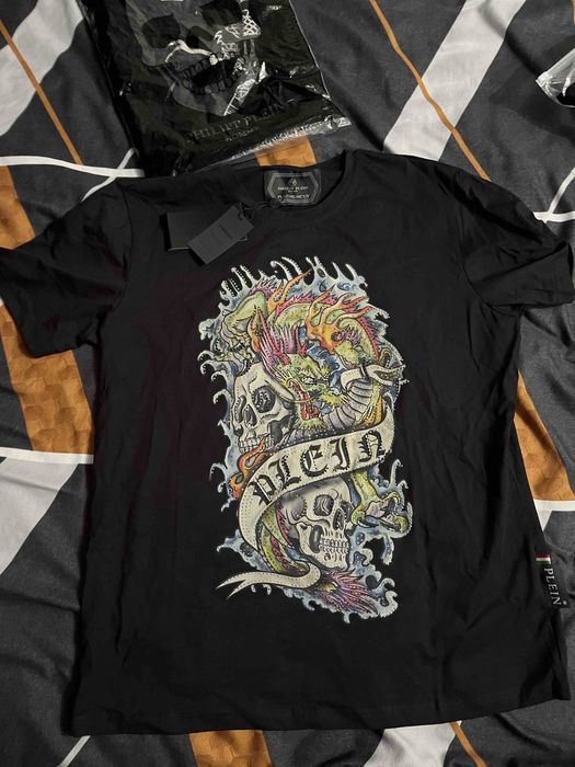 PHILIPP PLEIN Tattoo-print cotton T-shirt 3XL