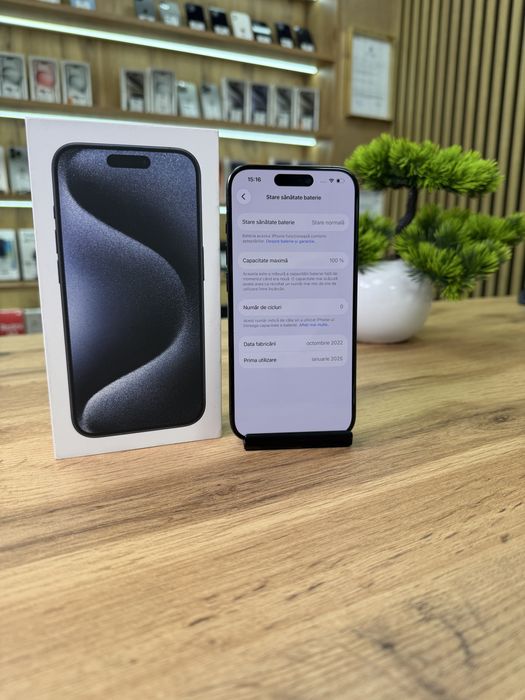 ‼️iPhone 15 Pro Blue 128Gb - Sanatate bat.100% - Garantie 12 luni