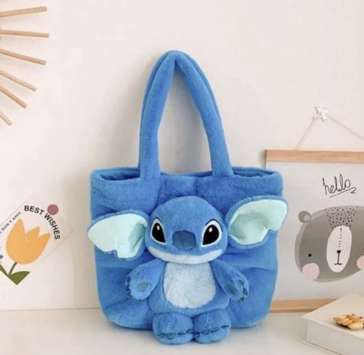 Плюшена 4D чанта Лило и Стич Синя/Розова Lilo and Stitch