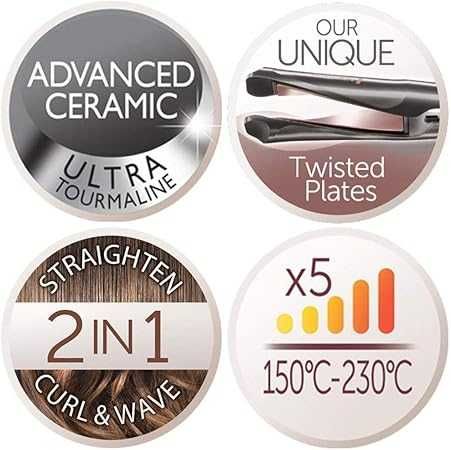 Преса за коса Remington S6606B Curl & Straight Confidence Керамична