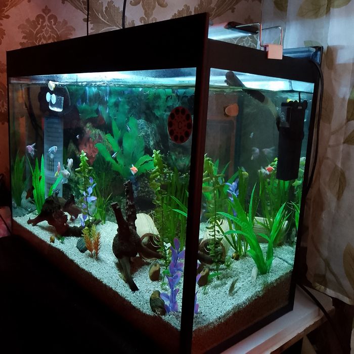 2 аквариума(почти новый),с комплектом и запасами приборами!