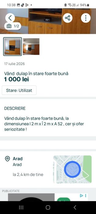 Vand dulap sufragerie