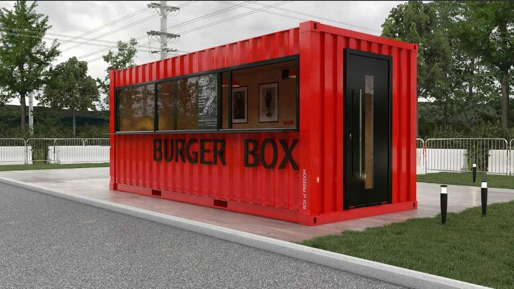 Konteynerdan kafe fast food. tayyor va na zakaz. (Контейнер кафе)