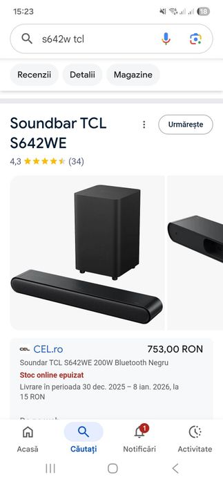 Soundbar TLC s642we 200w Wireless Bluetooth