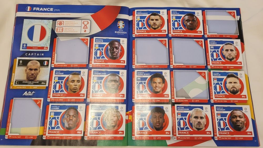 Album Topps Euro 2024 completat in proportie de 62%