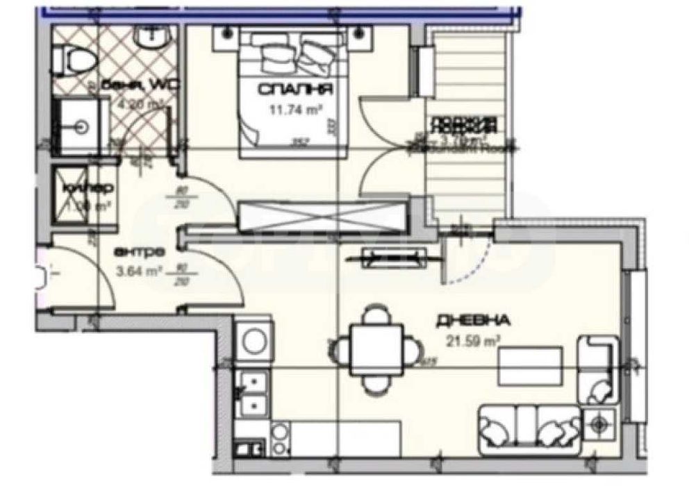 Продава се Двустаен апартамент в Варна, Владислав Варненчик - 63 кв.м за 1428 €/кв.м - Снимка #1