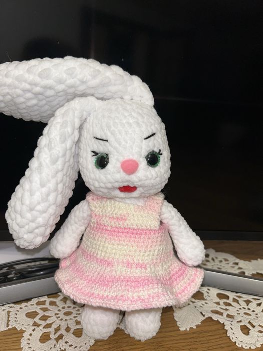 Iepuras de catifea handmade din catifea de plus cadou de paste